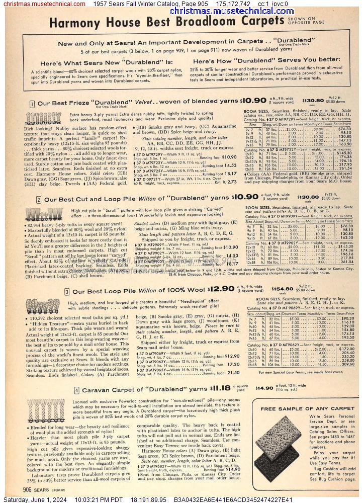 1957 Sears Fall Winter Catalog, Page 905