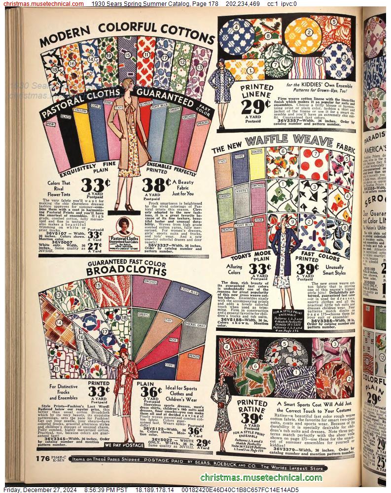 1930 Sears Spring Summer Catalog, Page 178