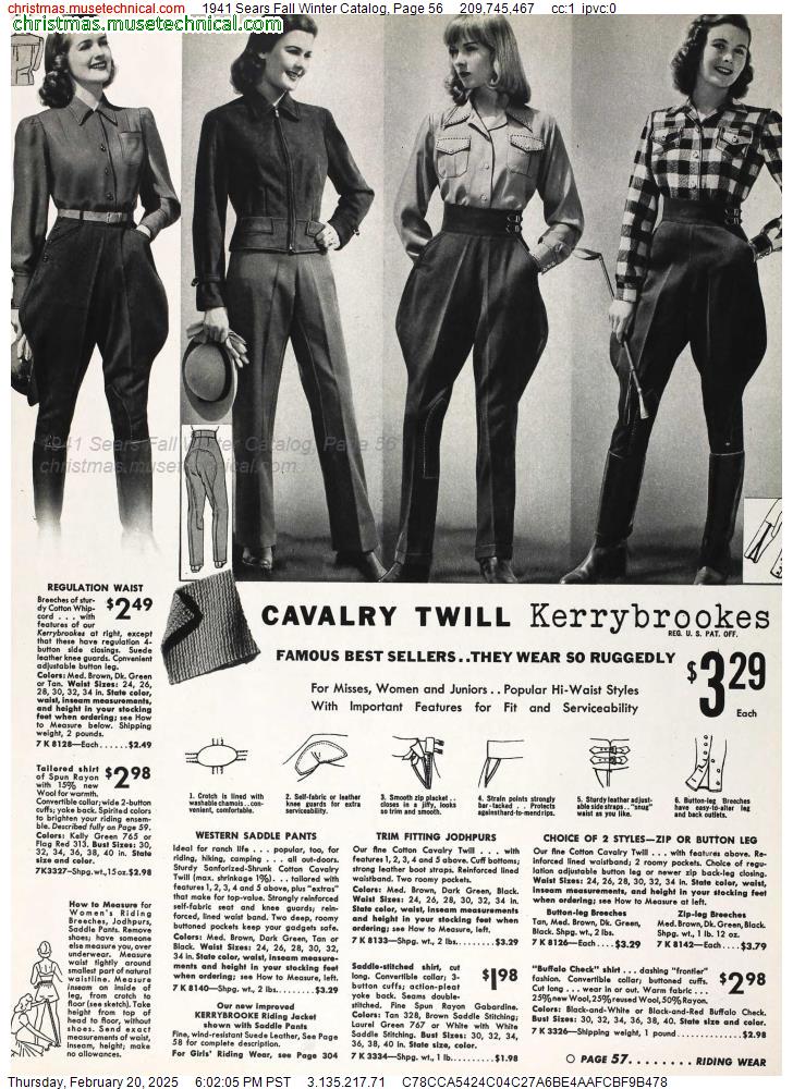 1941 Sears Fall Winter Catalog, Page 56