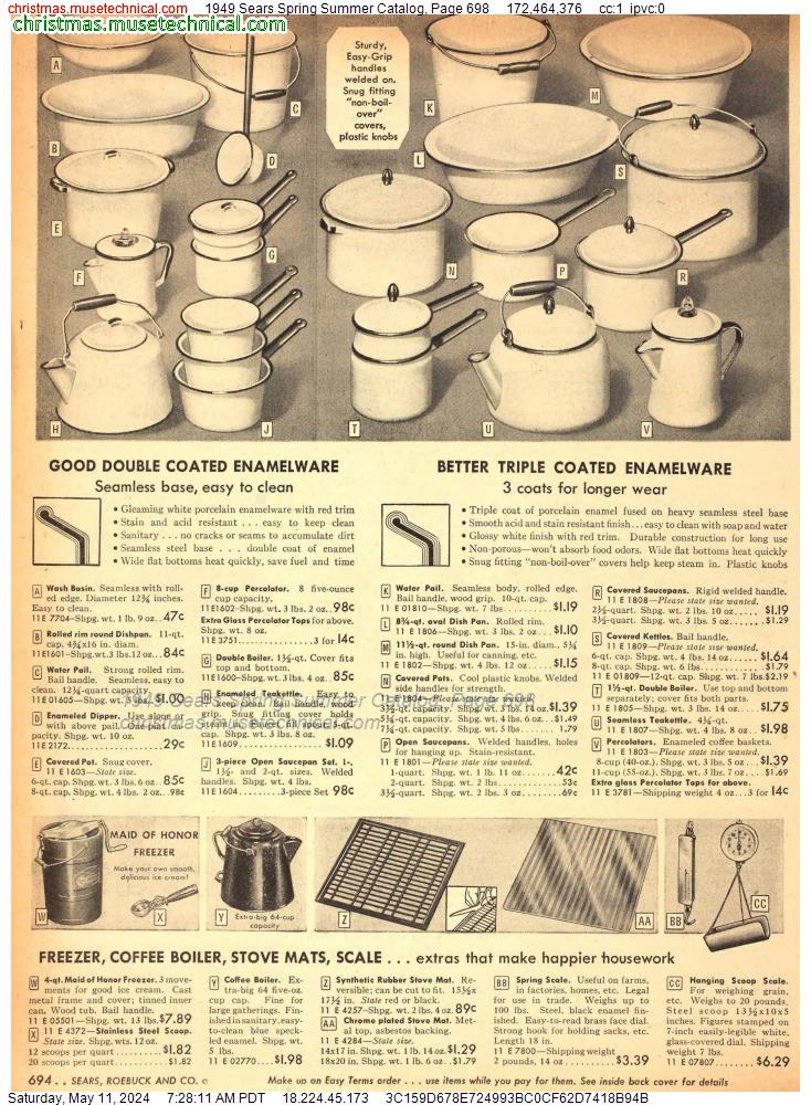 1949 Sears Spring Summer Catalog, Page 698