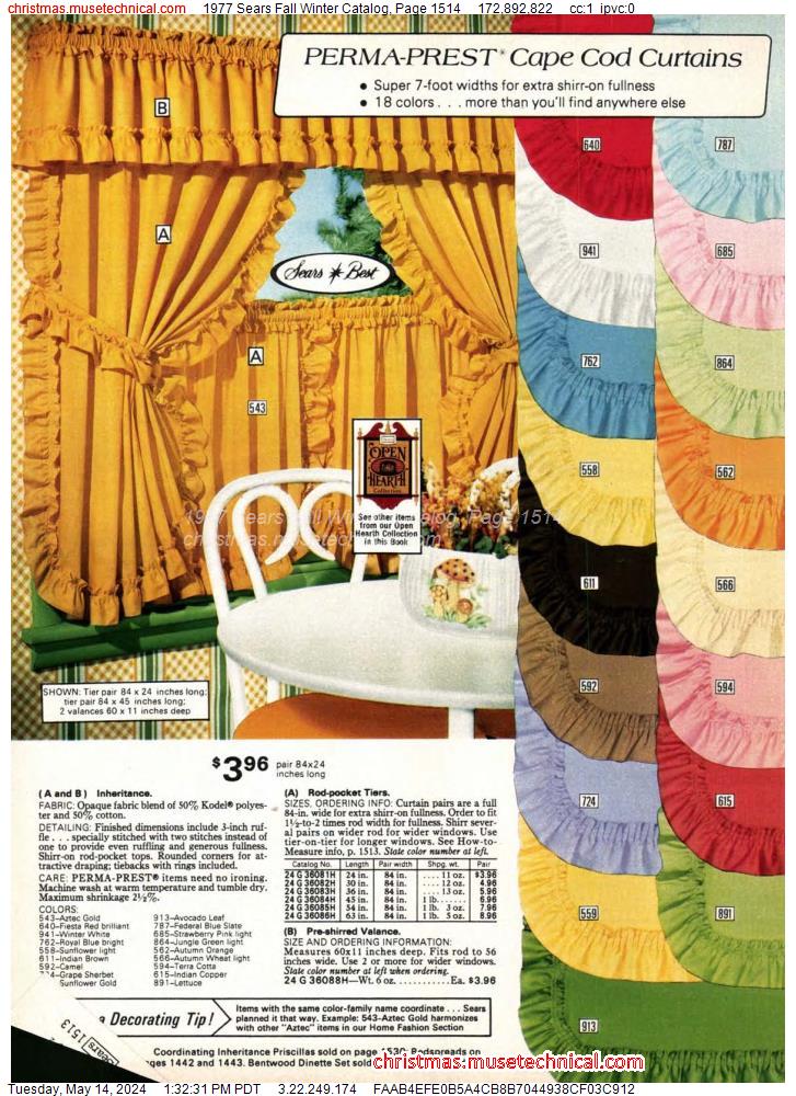 1977 Sears Fall Winter Catalog, Page 1514