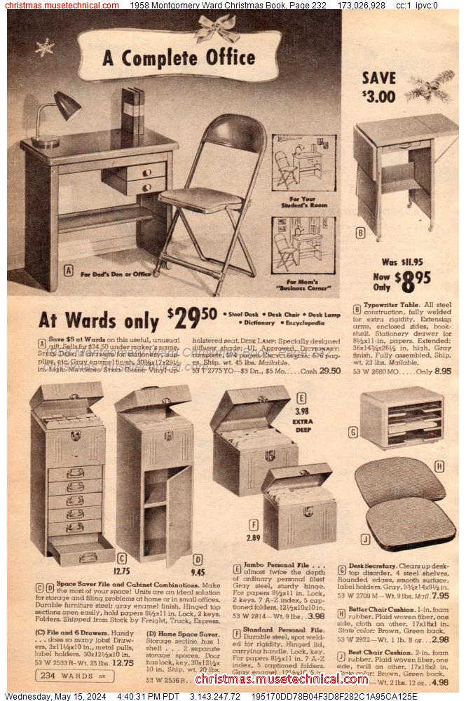 1958 Montgomery Ward Christmas Book, Page 232