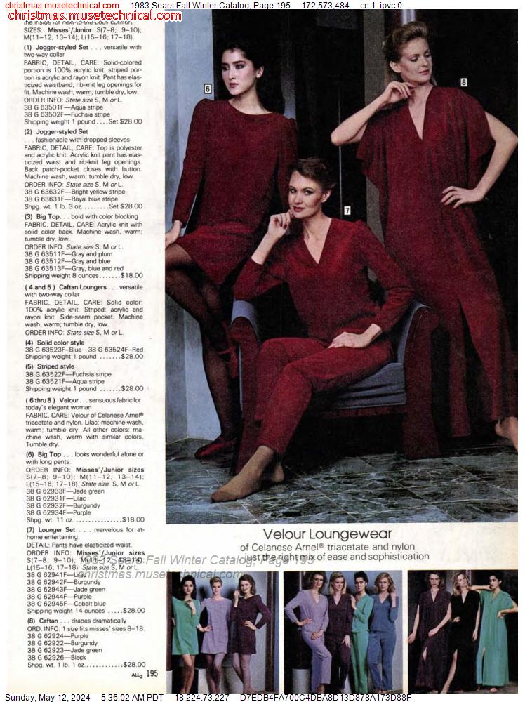 1983 Sears Fall Winter Catalog, Page 195