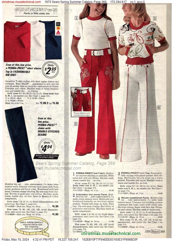 1975 Sears Spring Summer Catalog, Page 369