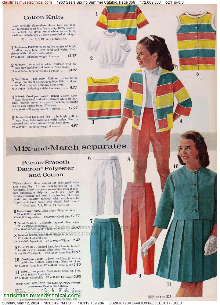 1963 Sears Spring Summer Catalog, Page 358
