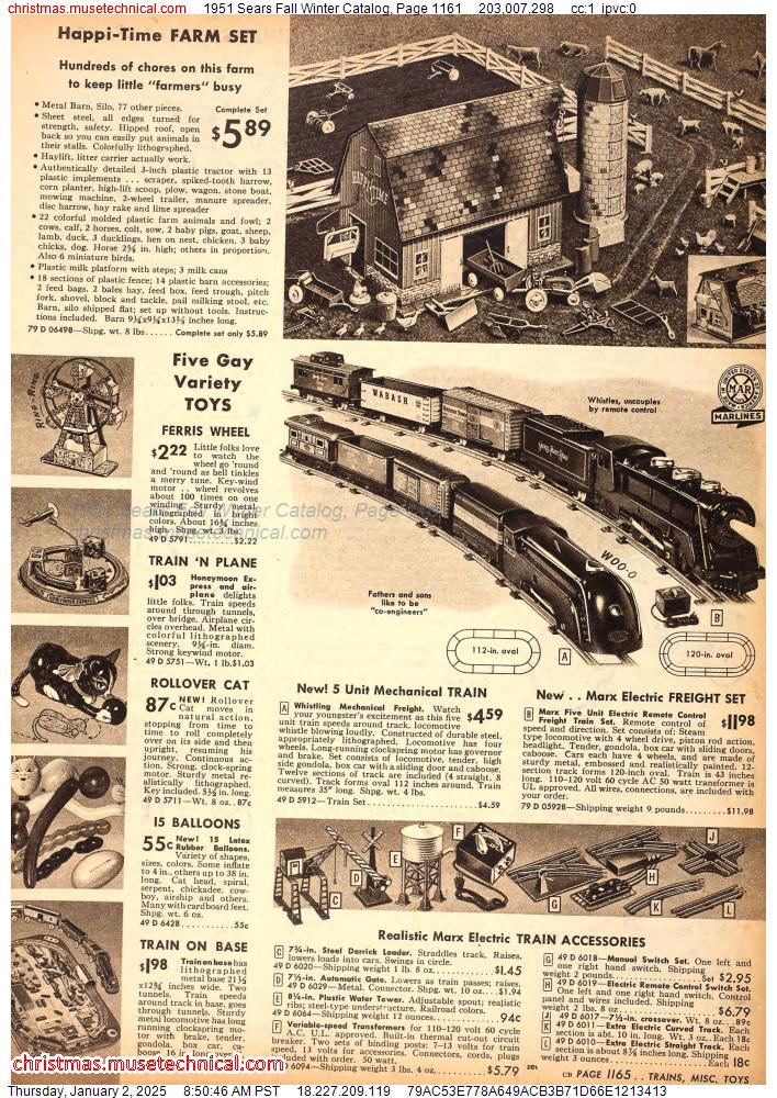 1951 Sears Fall Winter Catalog, Page 1161