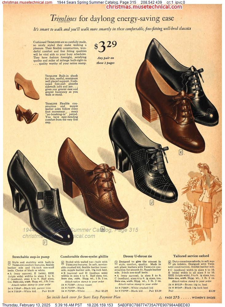 1944 Sears Spring Summer Catalog, Page 315