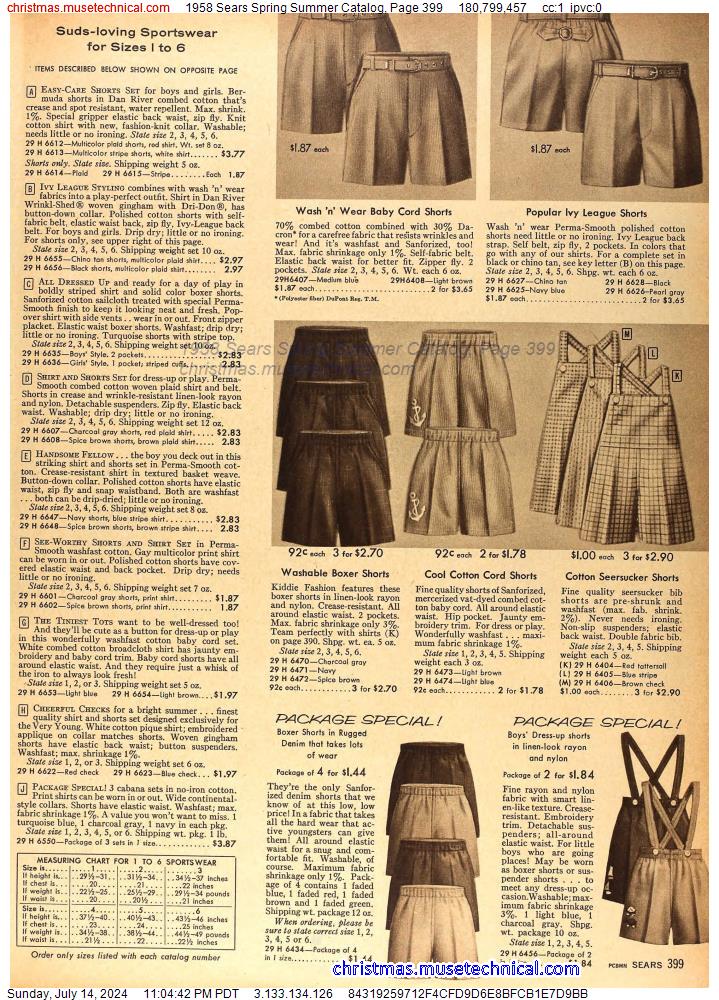 1958 Sears Spring Summer Catalog, Page 399