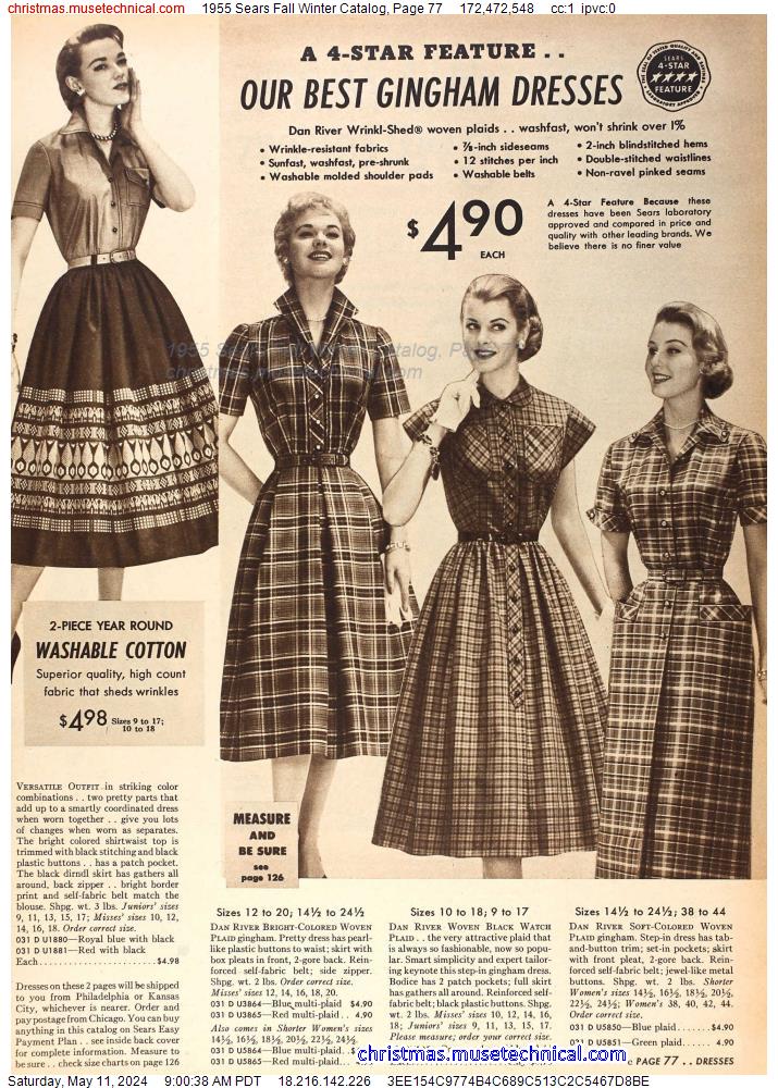 1955 Sears Fall Winter Catalog, Page 77