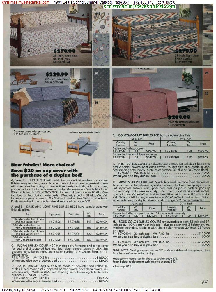 1991 Sears Spring Summer Catalog, Page 857