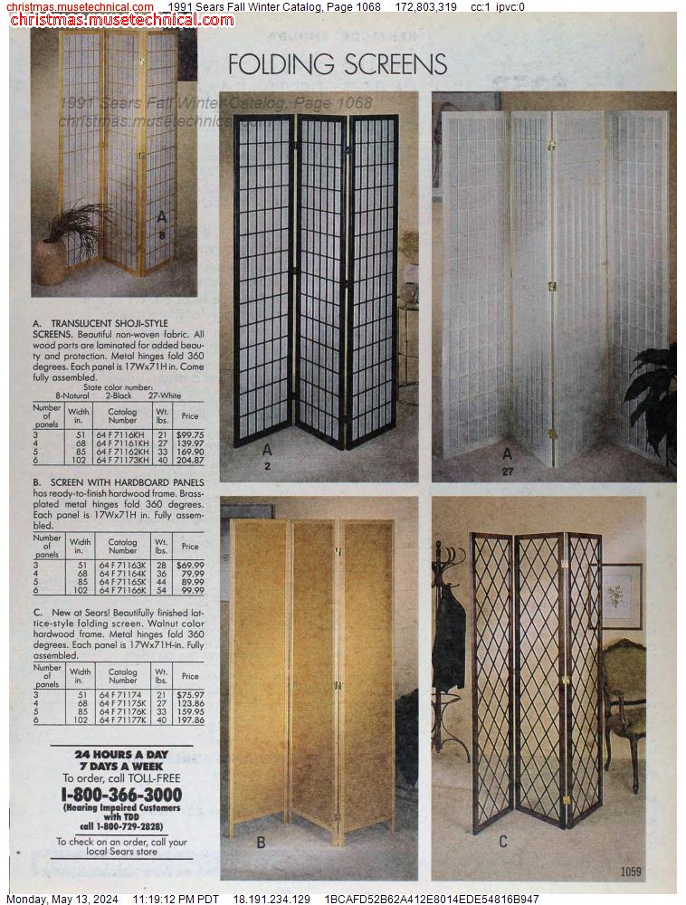 1991 Sears Fall Winter Catalog, Page 1068