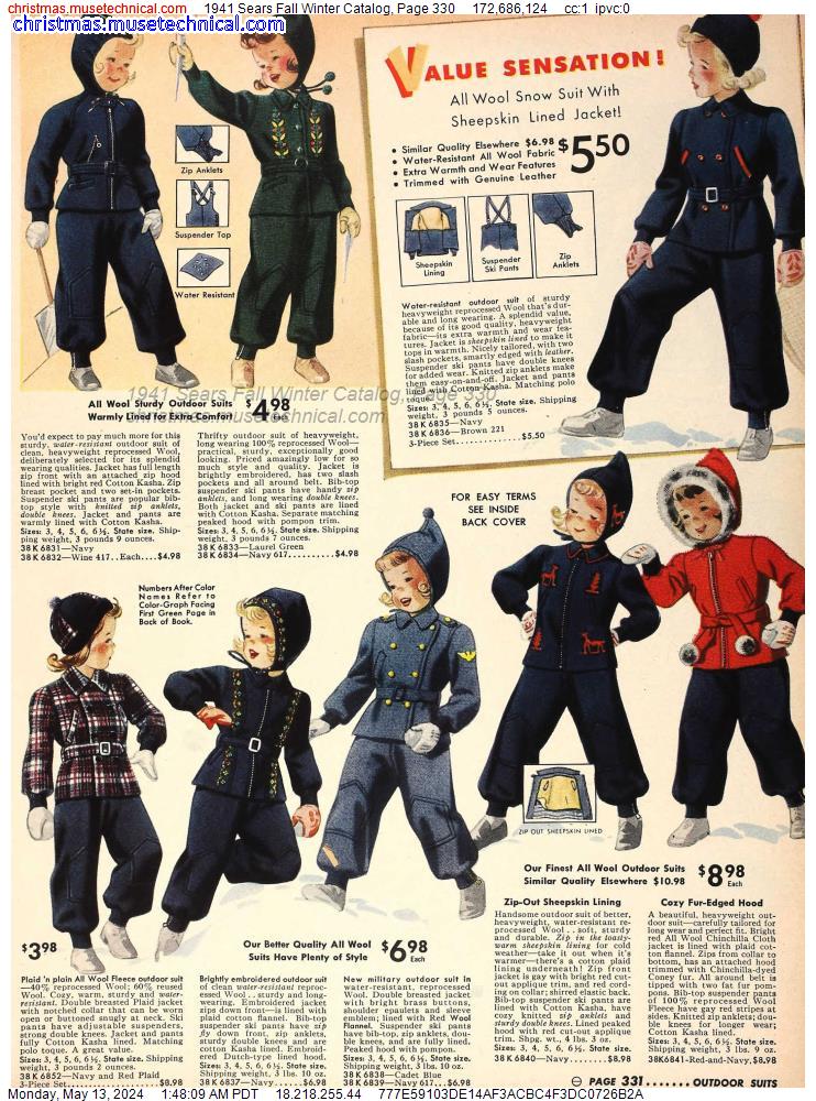 1941 Sears Fall Winter Catalog, Page 330