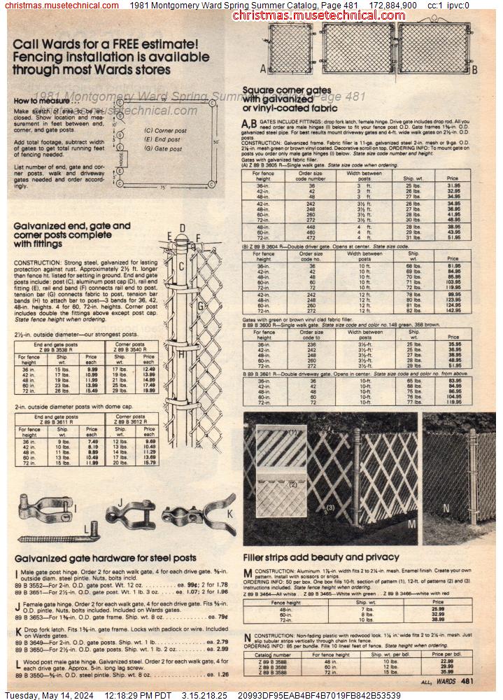 1981 Montgomery Ward Spring Summer Catalog, Page 481
