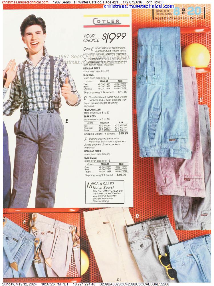 1987 Sears Fall Winter Catalog, Page 421