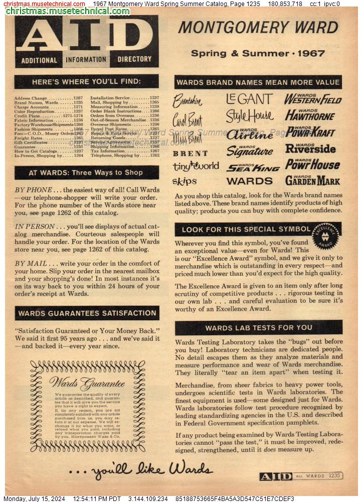 1967 Montgomery Ward Spring Summer Catalog, Page 1235