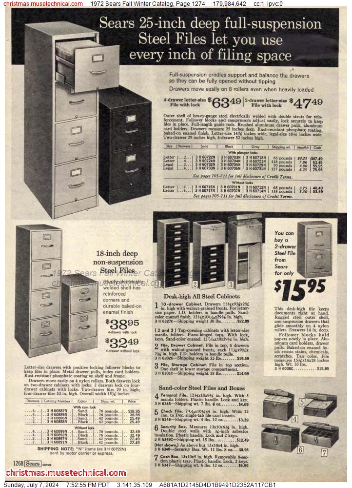 1972 Sears Fall Winter Catalog, Page 1274