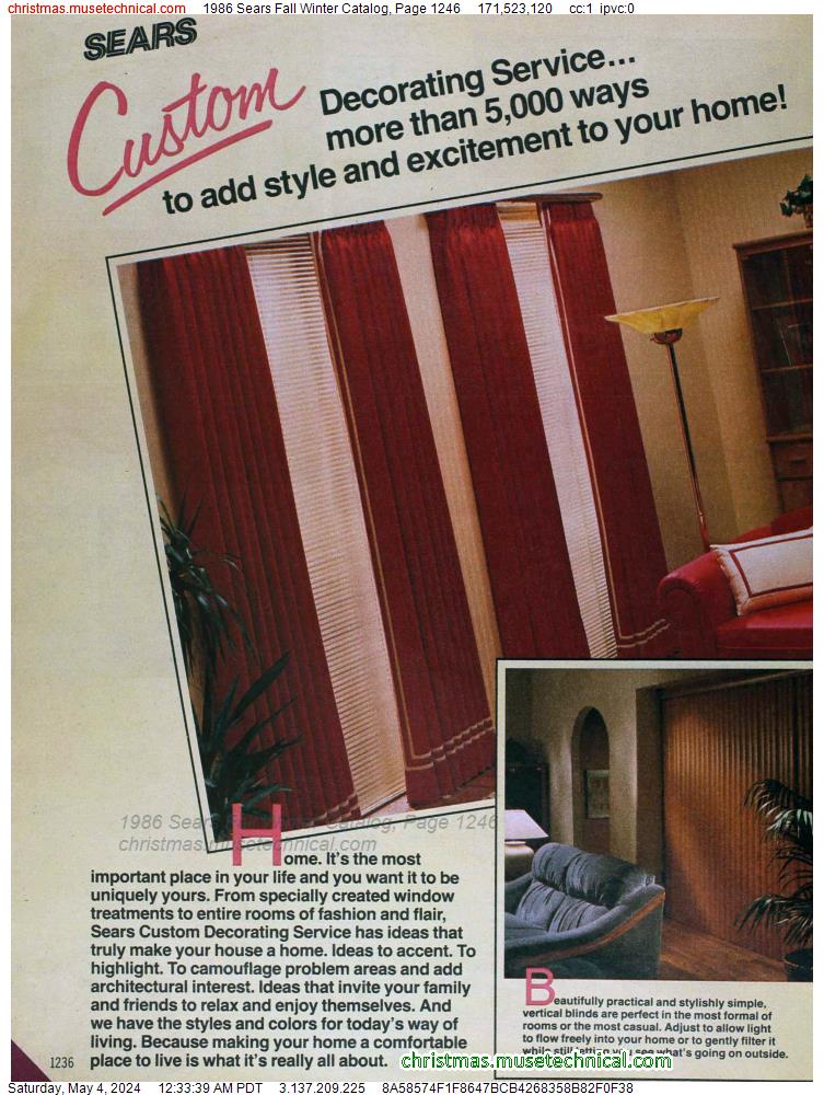 1986 Sears Fall Winter Catalog, Page 1246