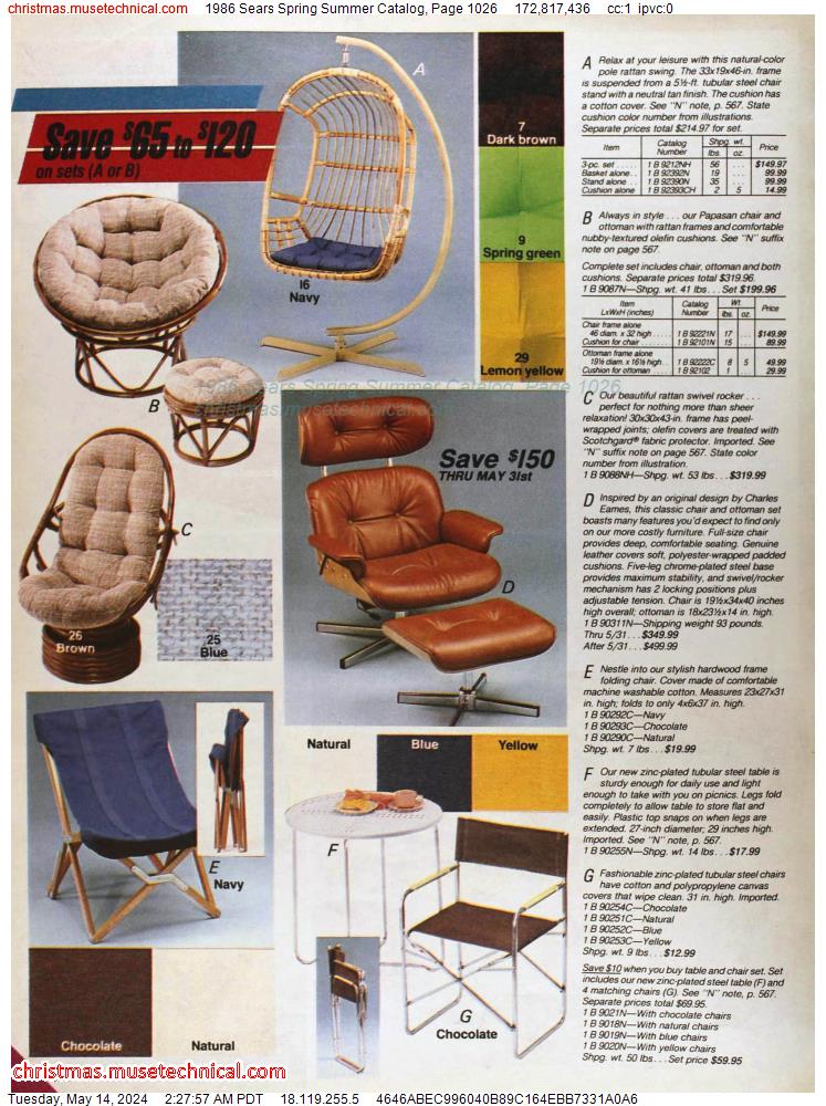 1986 Sears Spring Summer Catalog, Page 1026