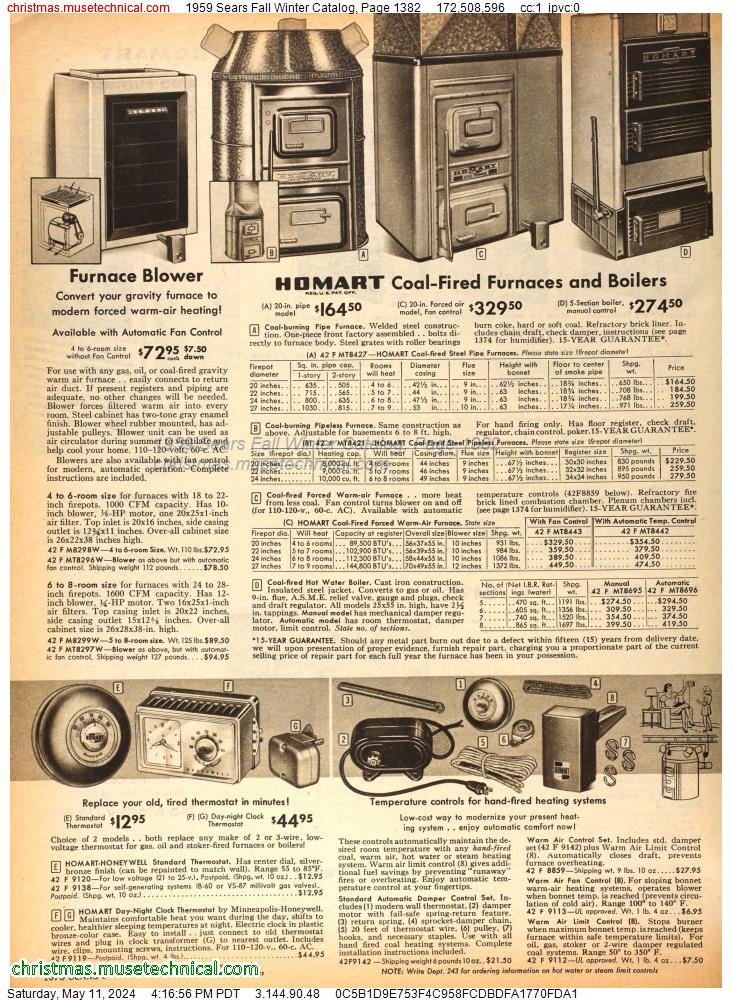 1959 Sears Fall Winter Catalog, Page 1382