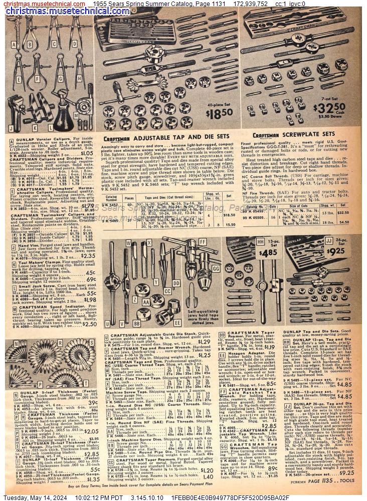 1955 Sears Spring Summer Catalog, Page 1131