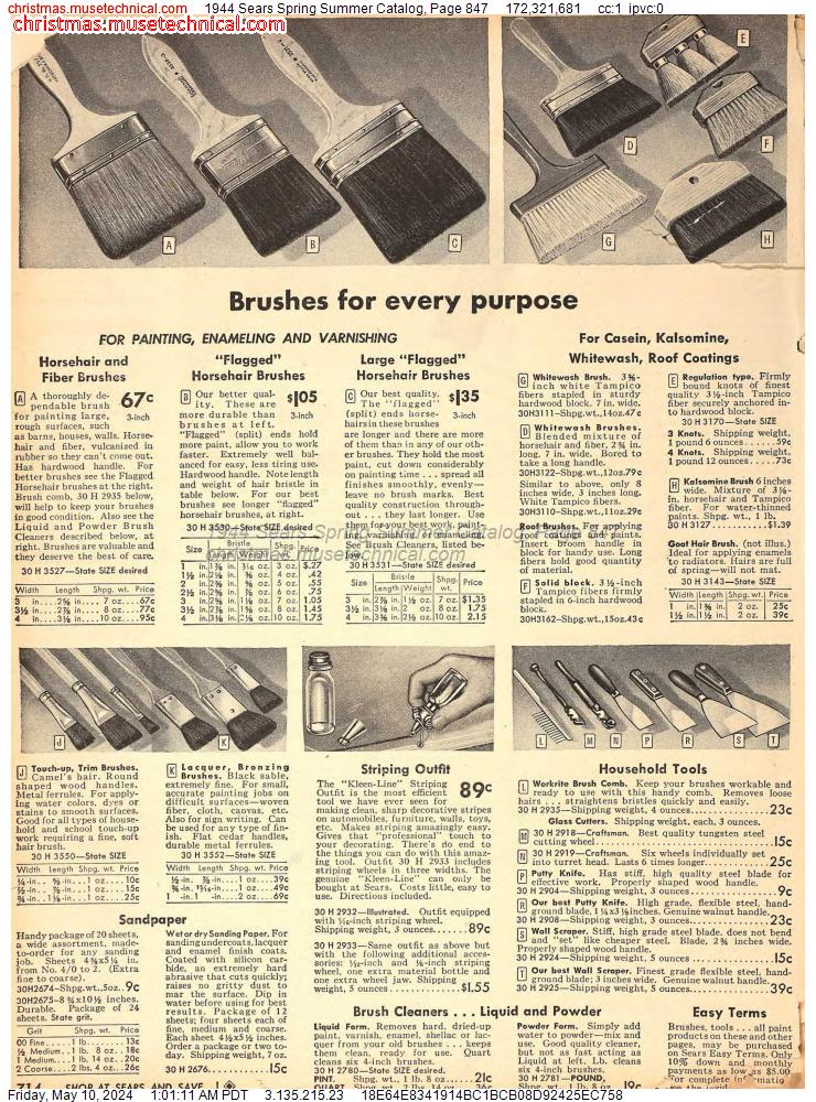 1944 Sears Spring Summer Catalog, Page 847