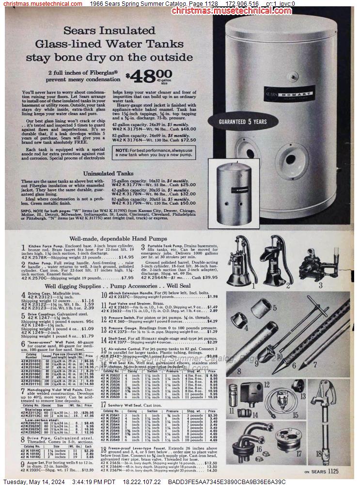 1966 Sears Spring Summer Catalog, Page 1128