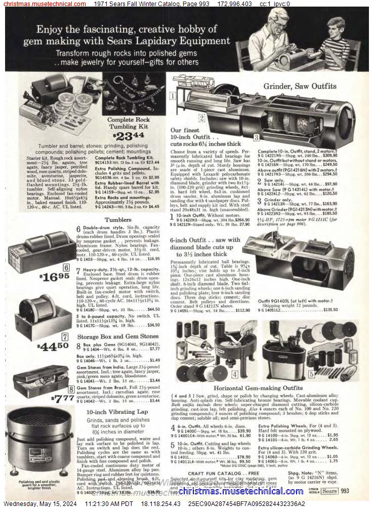 1971 Sears Fall Winter Catalog, Page 993