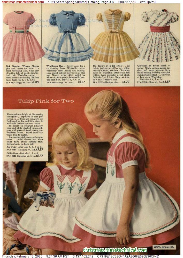 1961 Sears Spring Summer Catalog, Page 337