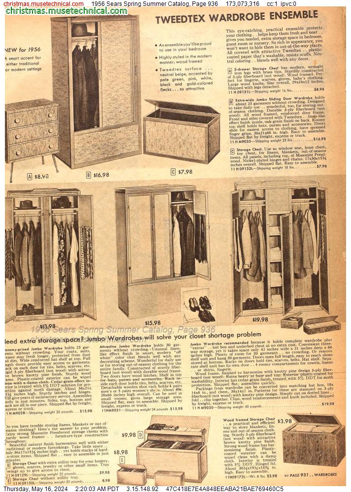 1956 Sears Spring Summer Catalog, Page 936
