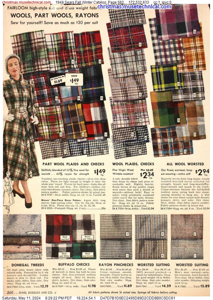 1949 Sears Fall Winter Catalog, Page 562