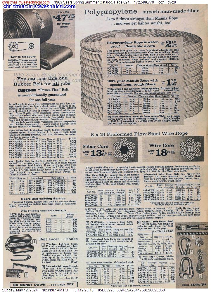1963 Sears Spring Summer Catalog, Page 824