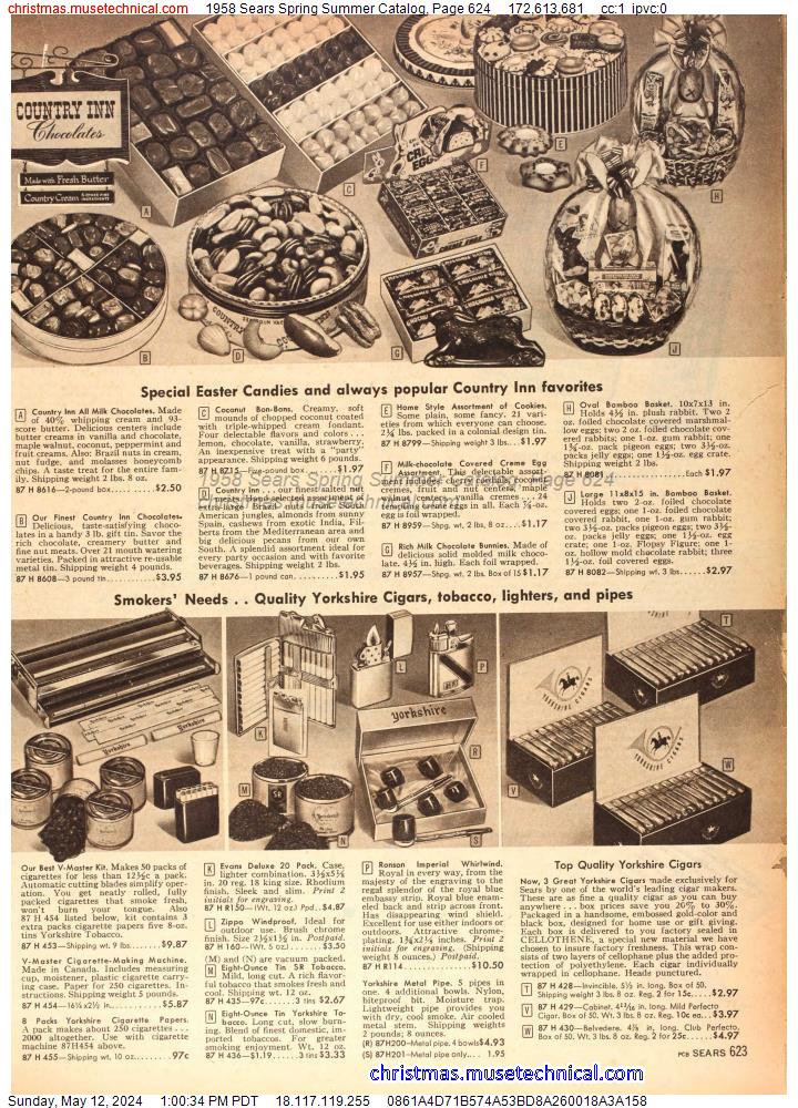1958 Sears Spring Summer Catalog, Page 624