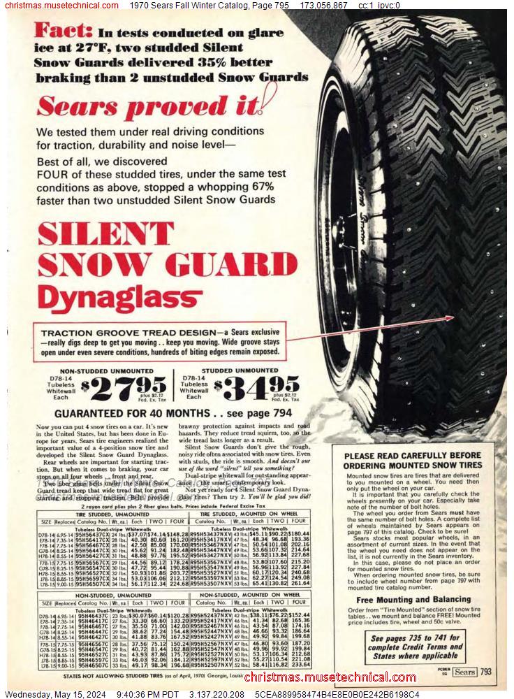 1970 Sears Fall Winter Catalog, Page 795