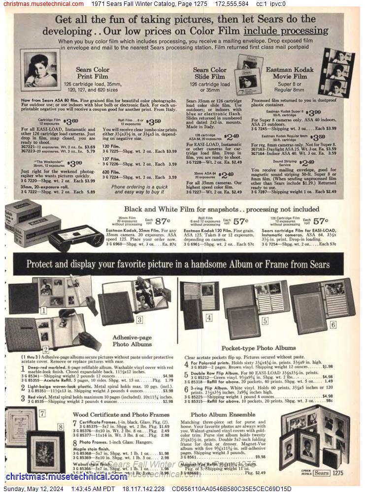 1971 Sears Fall Winter Catalog, Page 1275