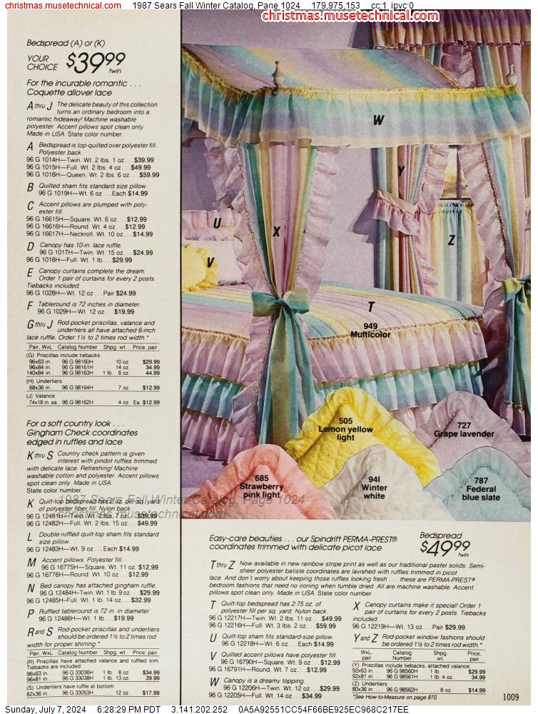 1987 Sears Fall Winter Catalog, Page 1024