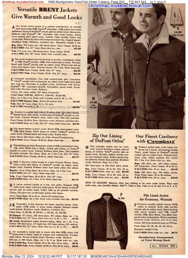 1966 Montgomery Ward Fall Winter Catalog, Page 593