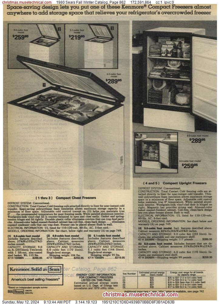1980 Sears Fall Winter Catalog, Page 862
