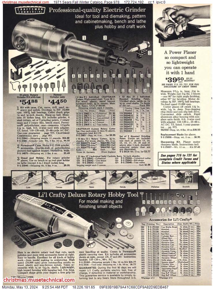 1971 Sears Fall Winter Catalog, Page 978