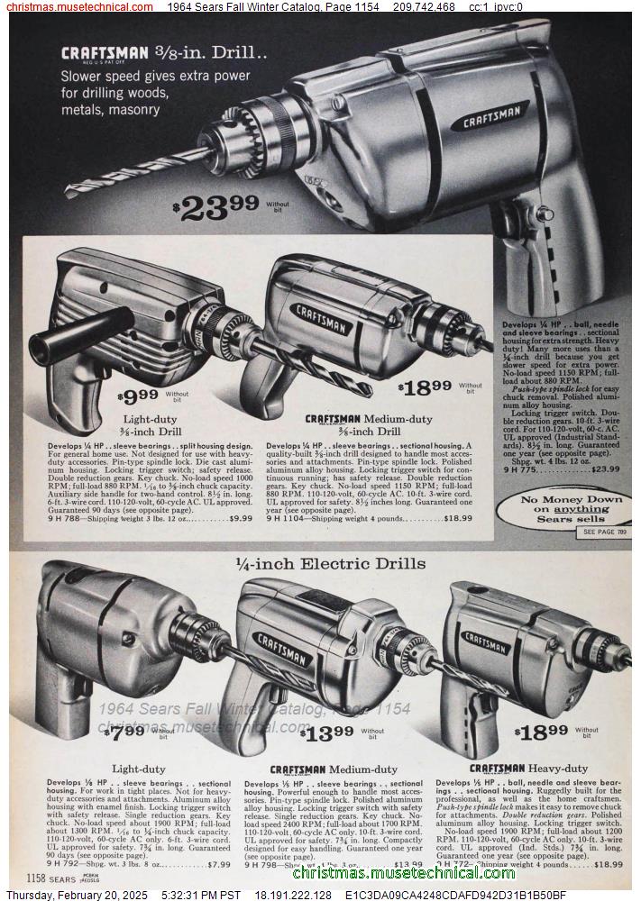 1964 Sears Fall Winter Catalog, Page 1154