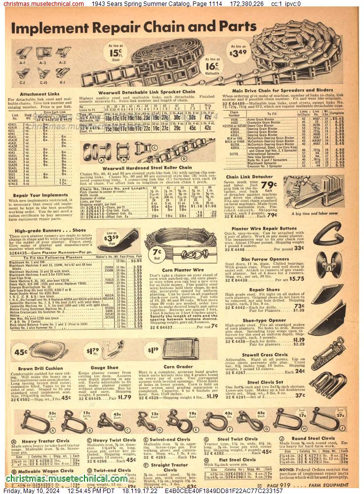 1943 Sears Spring Summer Catalog, Page 1114