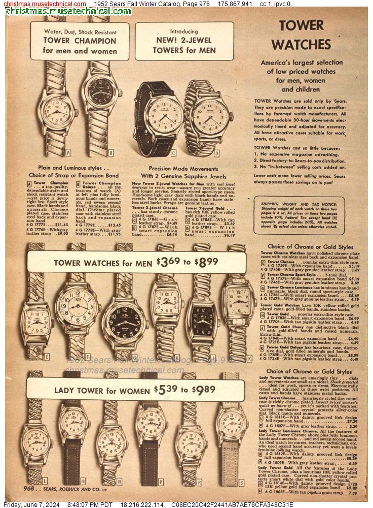 1952 Sears Fall Winter Catalog, Page 976