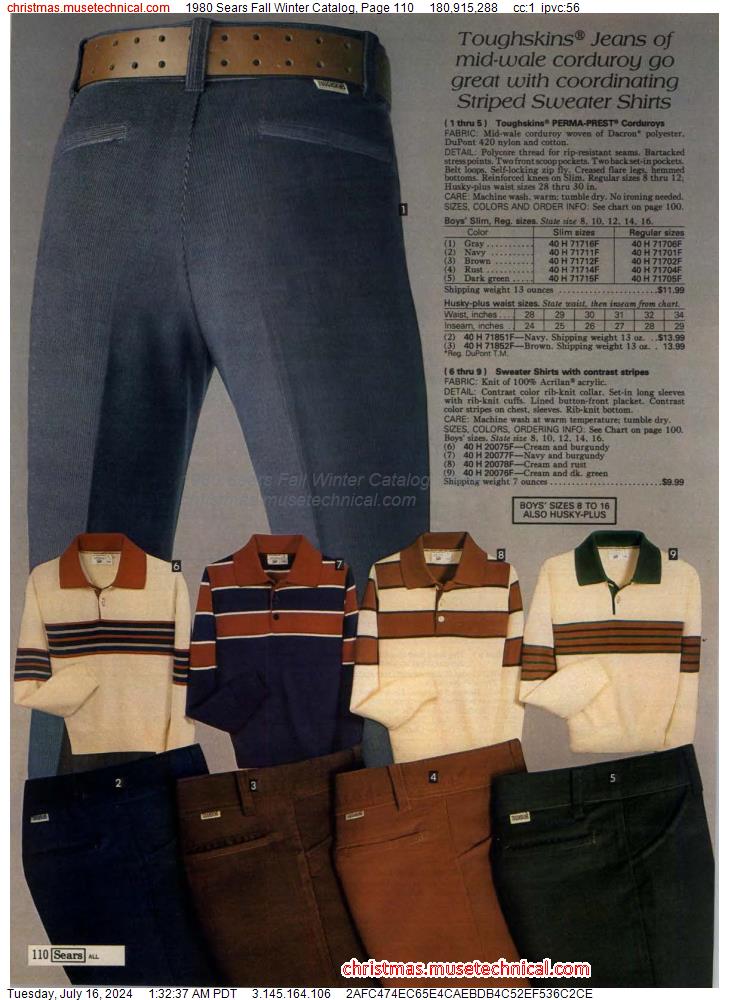 1980 Sears Fall Winter Catalog, Page 110
