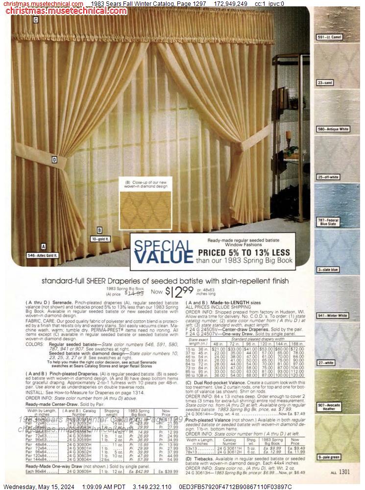 1983 Sears Fall Winter Catalog, Page 1297