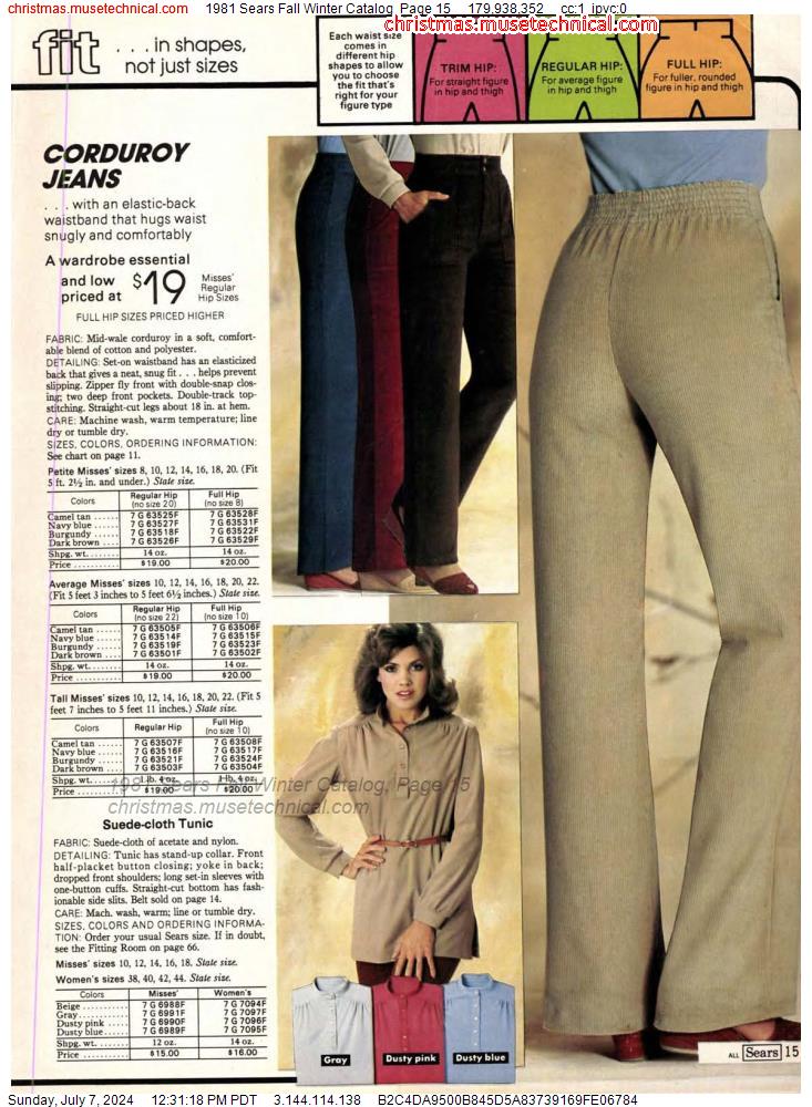 1981 Sears Fall Winter Catalog, Page 15
