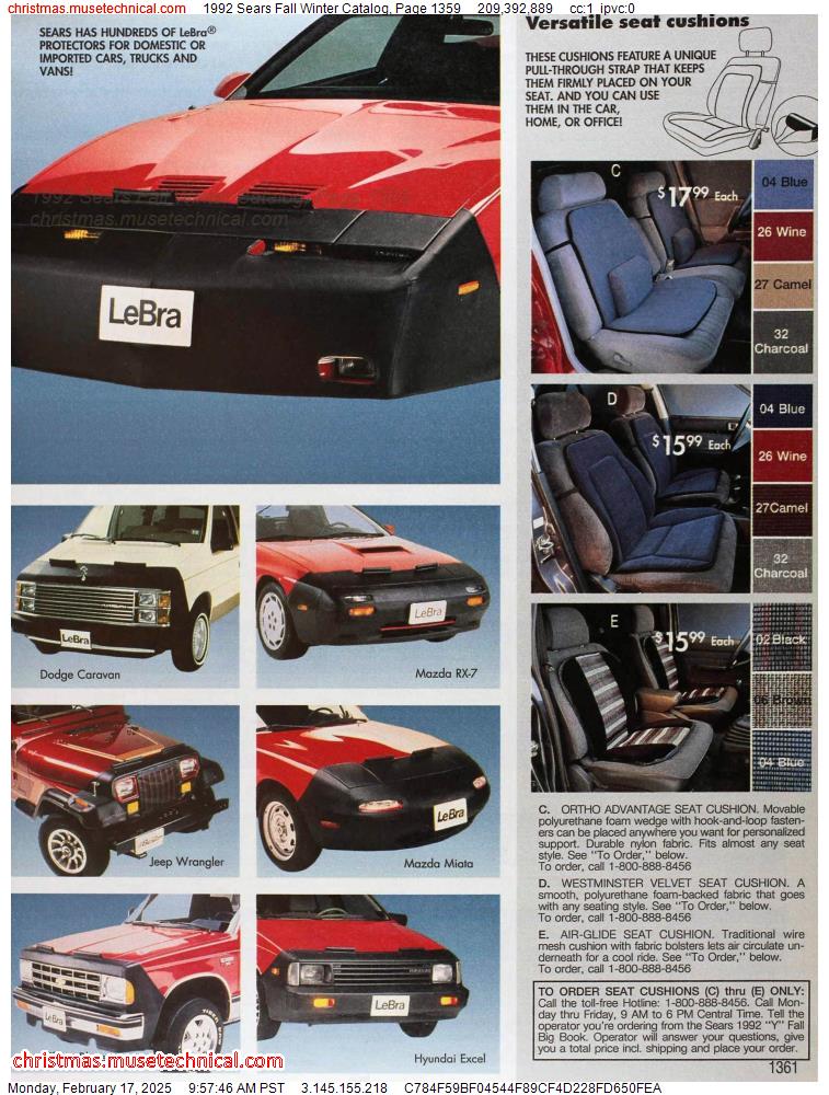 1992 Sears Fall Winter Catalog, Page 1359