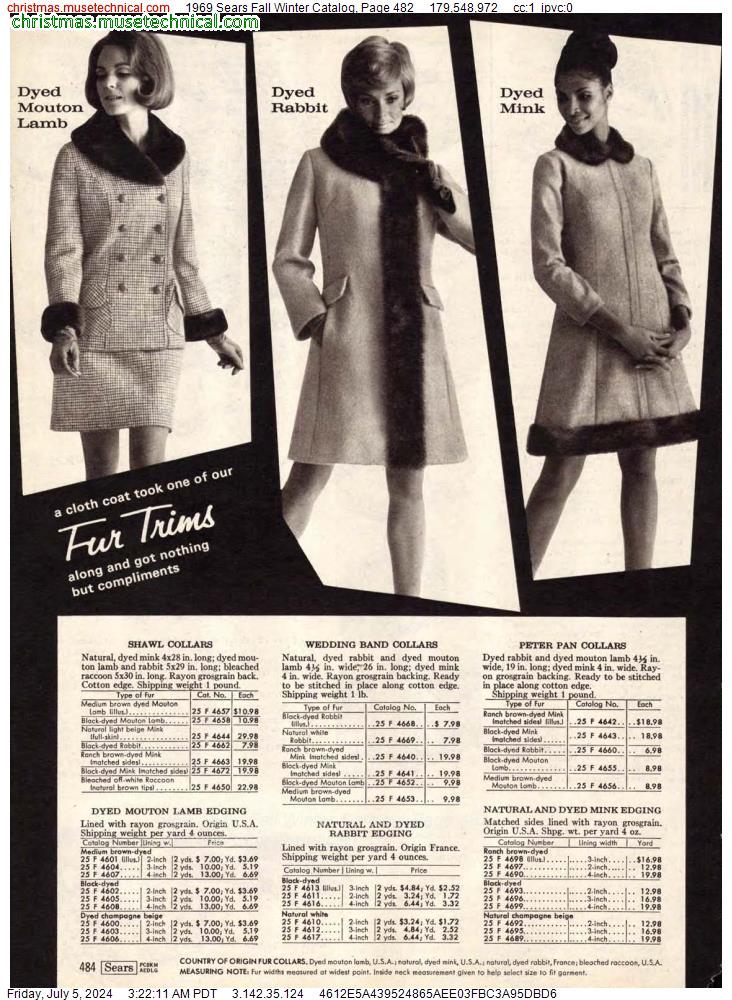 1969 Sears Fall Winter Catalog, Page 482