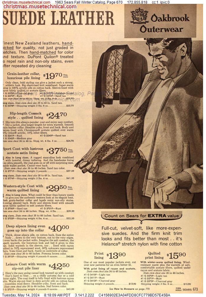 1963 Sears Fall Winter Catalog, Page 670