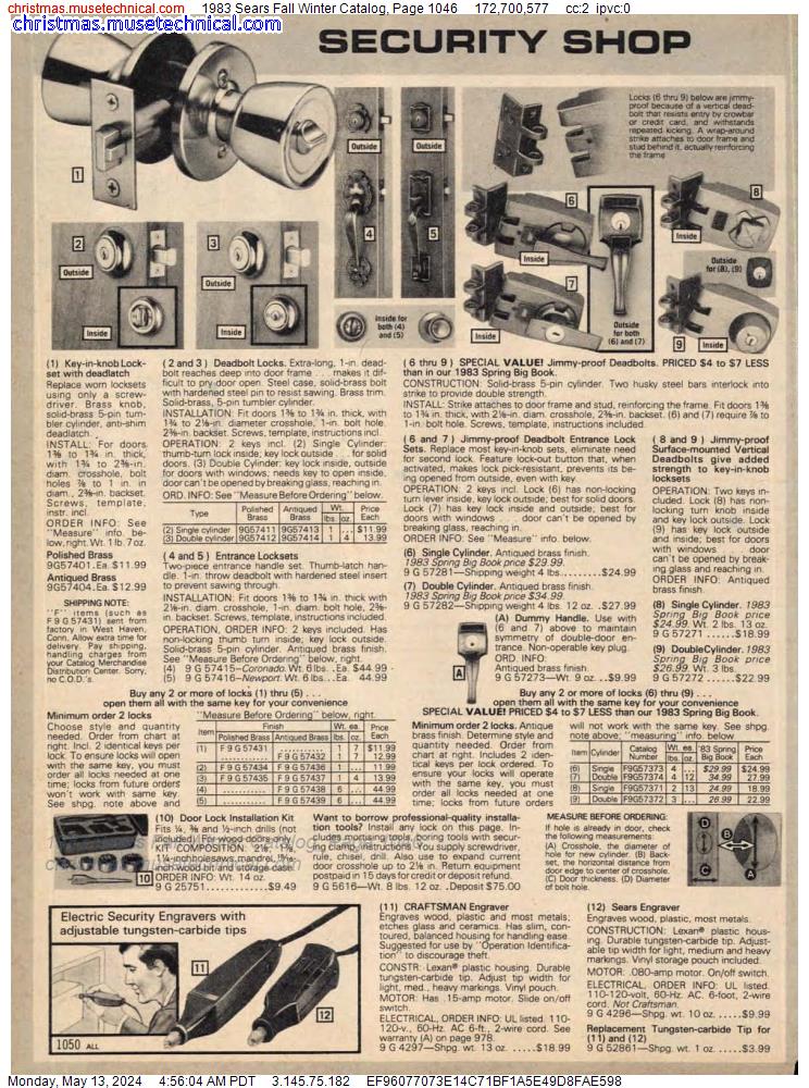 1983 Sears Fall Winter Catalog, Page 1046