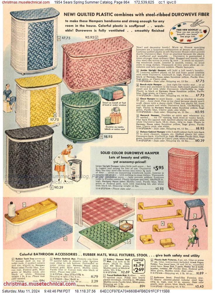 1954 Sears Spring Summer Catalog, Page 864