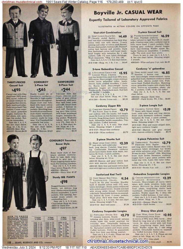 1951 Sears Fall Winter Catalog, Page 116